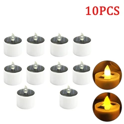Set of 10 Waterproof Solar-Powered Flameless LED Tea Light Candles for Outdoor and Home Décor (10PCS)