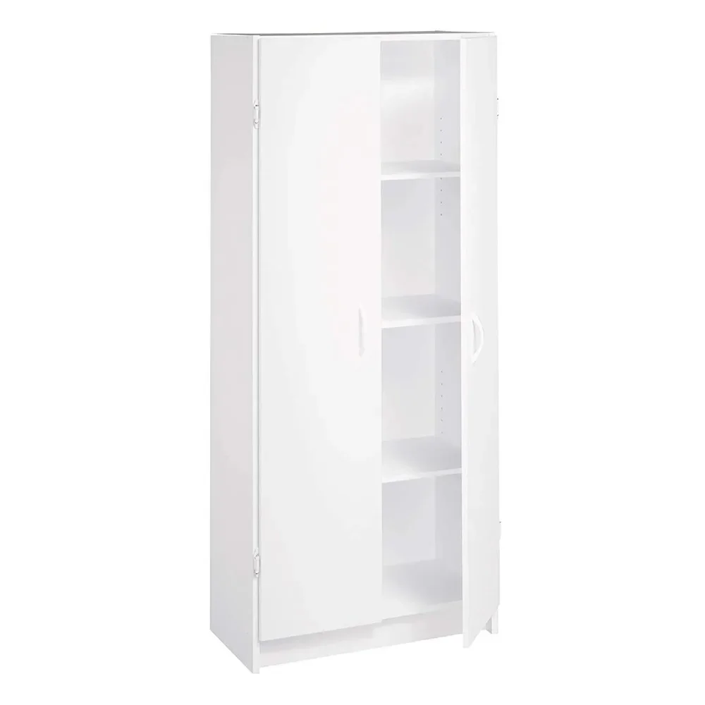Pantry Cabinet Cupboard with 2 Doors, Adjustable Shelves, Standing, Storage for Kitchen, Laundry or Utility Room, White 4