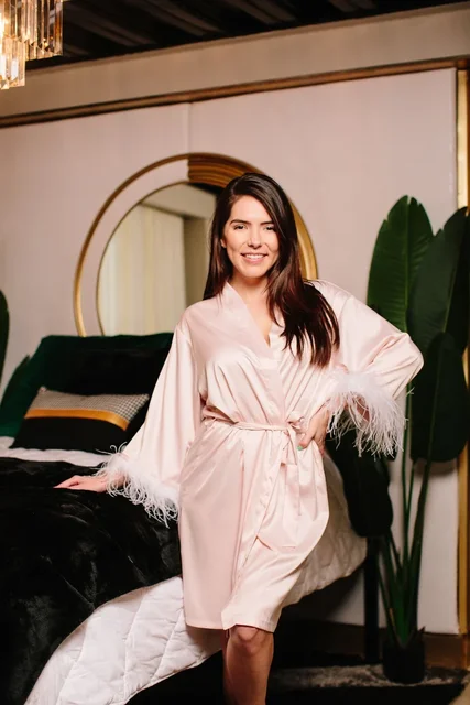 Bride Langley Robe In Chalk | Morgan Lane White Luxe Silk Robes