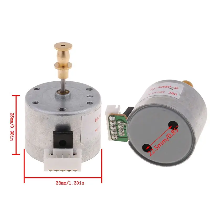 thumbnail interactive-video image 1 of DC5-12V 3-Speed Turntable Motor – 33/45/78 RPM – Mounting Holes Included 1 of 2