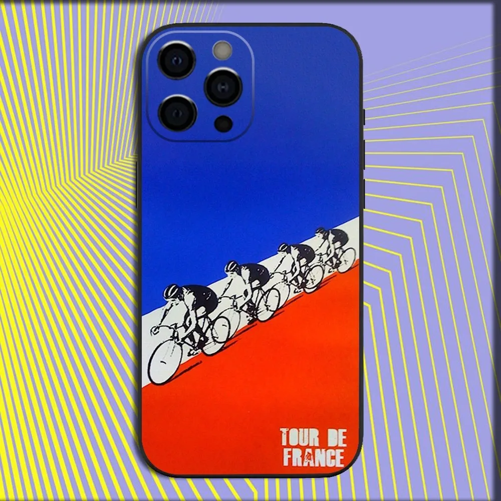 Sleek Black Tour De France Bike Phone Case - Soft Protective Cover