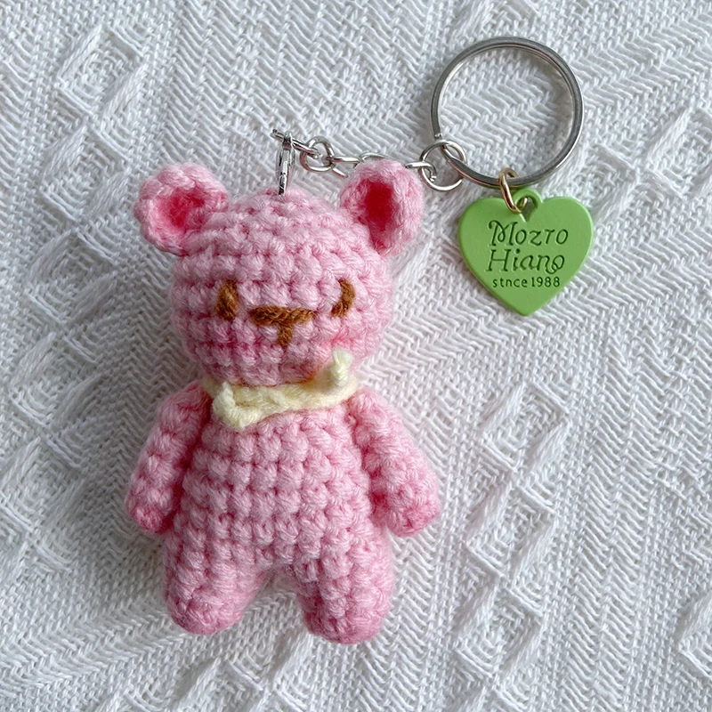 Handmade DIY Finished Crochet Knitted Bear pendant Kids Children