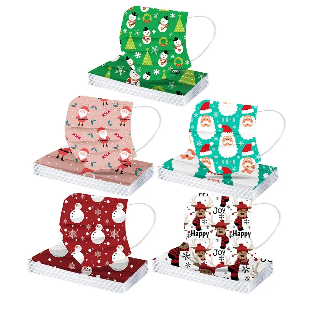 Disposable Unisex Printed Christmas Soft  For Adults 3-Layer  Mascarilla Para Polvo Cubre Bocas Desechables Disposable Mouths 2