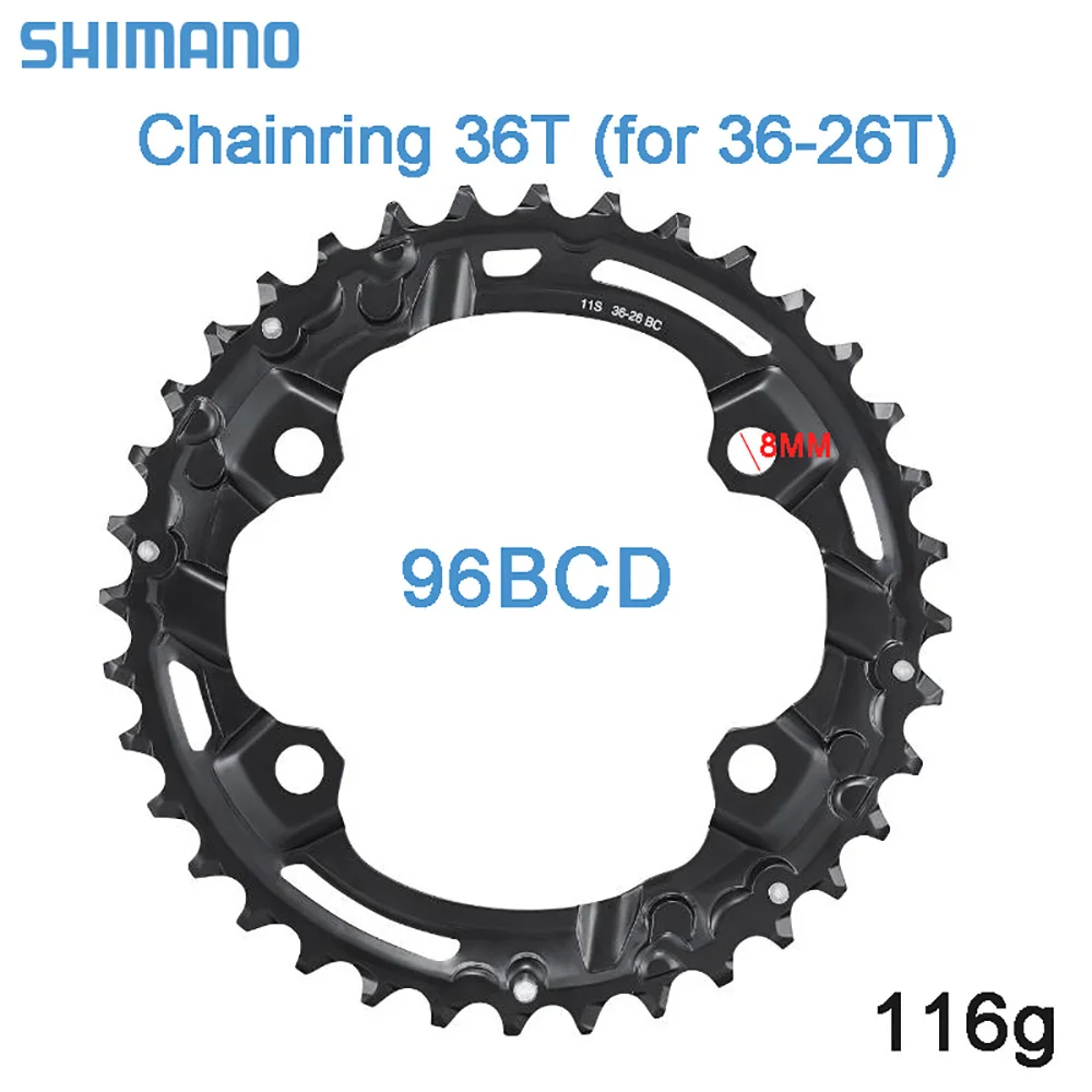 Shimano Kettenblatt 96BCD 36T Crown MTB Kettenblatt 64BCD 26T Fahrrad Kettenrad für Shimano MT510 M4100 M5100 M8000 M9000 Kurbelgarnitur – Detail 5