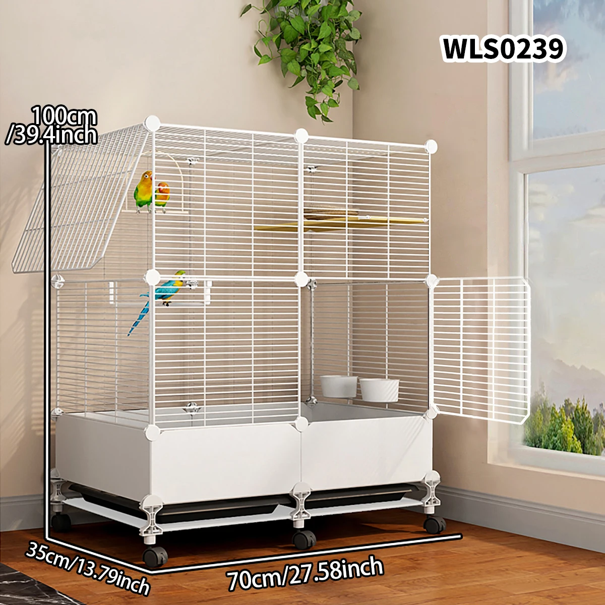 قفص طيور منزلي فاخر مع صينية كبيرة | متجر الجيل ال...