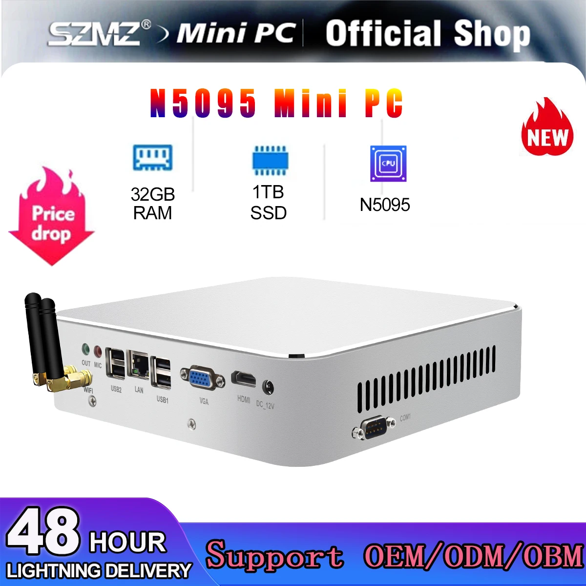 Il Più Nuovo Mini Pc Intel Jasper Lake N5095 Windows10/11 Pro Ddr4 16Gb + 16Gb 1Tb Ssd 1000M Lan 4K Vga Desktop Gaming Computer Office