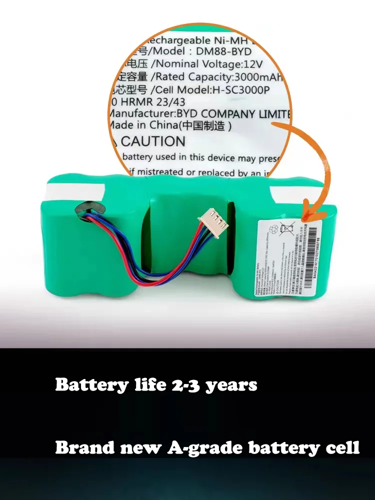 DE55 12V Ni-MH 3000mAh Battery Pack For Ecovacs Deebot DE5G DM88 902 901 610 Robotic Vacuum Cleaner Battery Parts Accessories 4