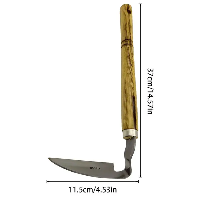 Weeding Sickle Stainless steel curved handle sickle with wooden handle crooked sickle Agricultural weeding and gardening