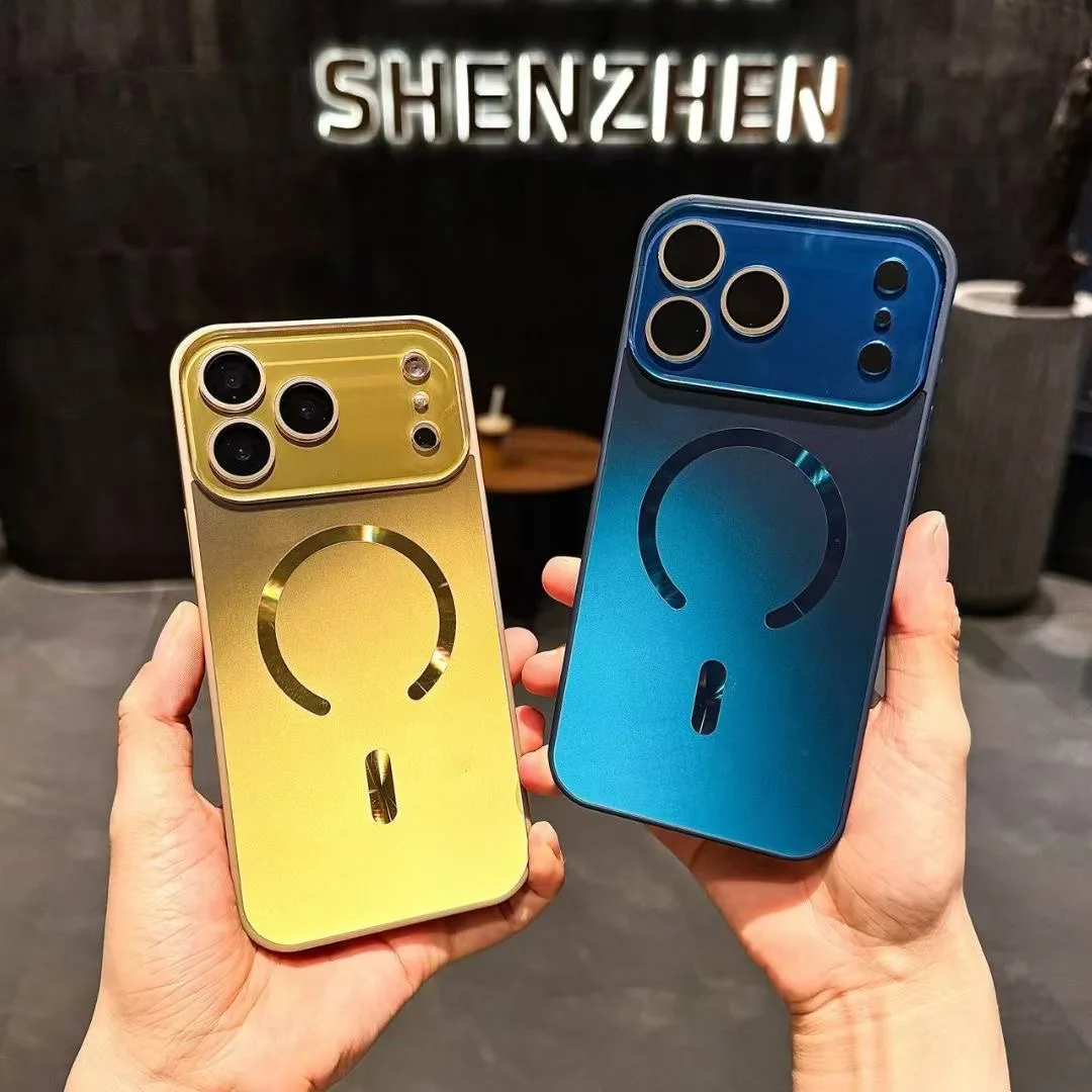 Colorful Laser Magnetic Case with Creative Large Window Lens Cover