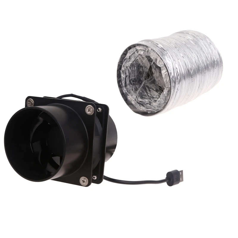 Compact Portable Fume Extractor Fan with Duct Pipe Ventilation Tubing for Kitchen Bathroom USB Powered