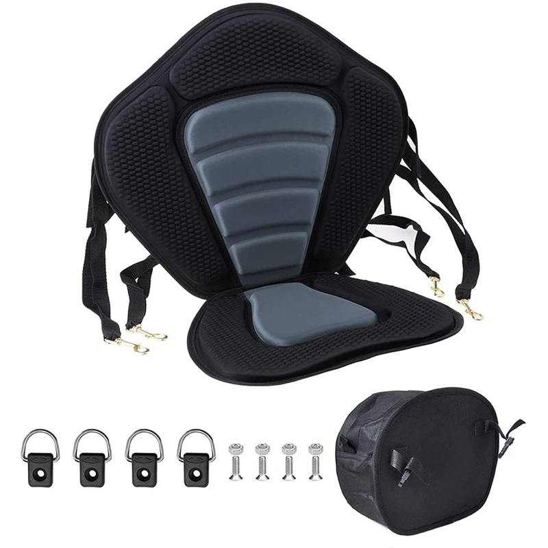 

Marine Kayak Seat Padded Deluxe Canoe Seat High Back Comfortable Backrest Support With Detachable Back Storage Bag