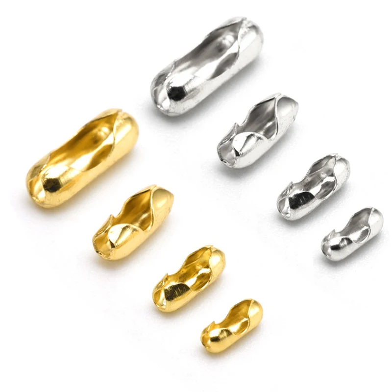 50 Pz/lotto 1.2/1.5/2/2.4/3.2mm Connettore A Catena A Sfera In Acciaio Inossidabile Perline A Crimpare Perline Chiusura Finale Per La Creazione Di Gioielli - Foto 6