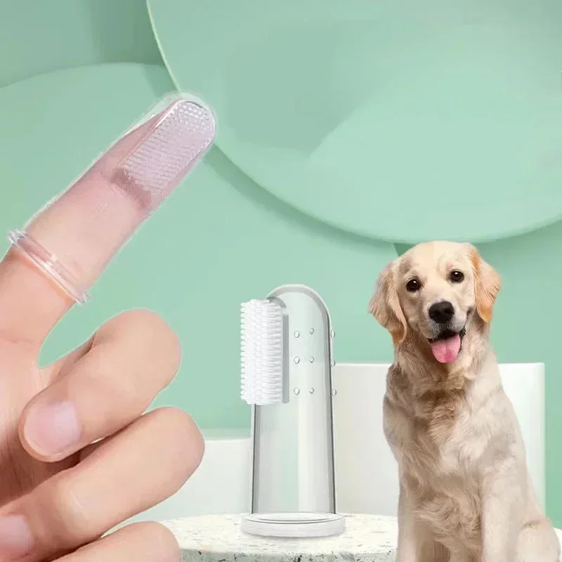 5pcs Soft Dog Silicone Finger Cover Toothbrush Dog Cat Oral Cleaning Supplies Brush Bad Breath Tartar Brush Pet Brushing Tools