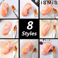 KISMIS 8Pcs Nail Art Petals Painting Pen Painting Drawing for Manicure Design Gel Brush Nail Art Brush Pen Stonego Nail Art Tool 2