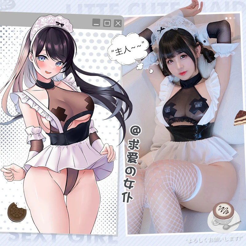 

Jimiko Hot Outfit Girls Maid Costume Cosplay Erotic Lingerie Perspective Crotchless Adult Ladies Fantasy Japanese Maid Costumes