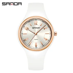 Elegant Quartz Watch with Large Dial - Unisex Lightweight Waterproof Timepiece with Luminous Display (White Gold)