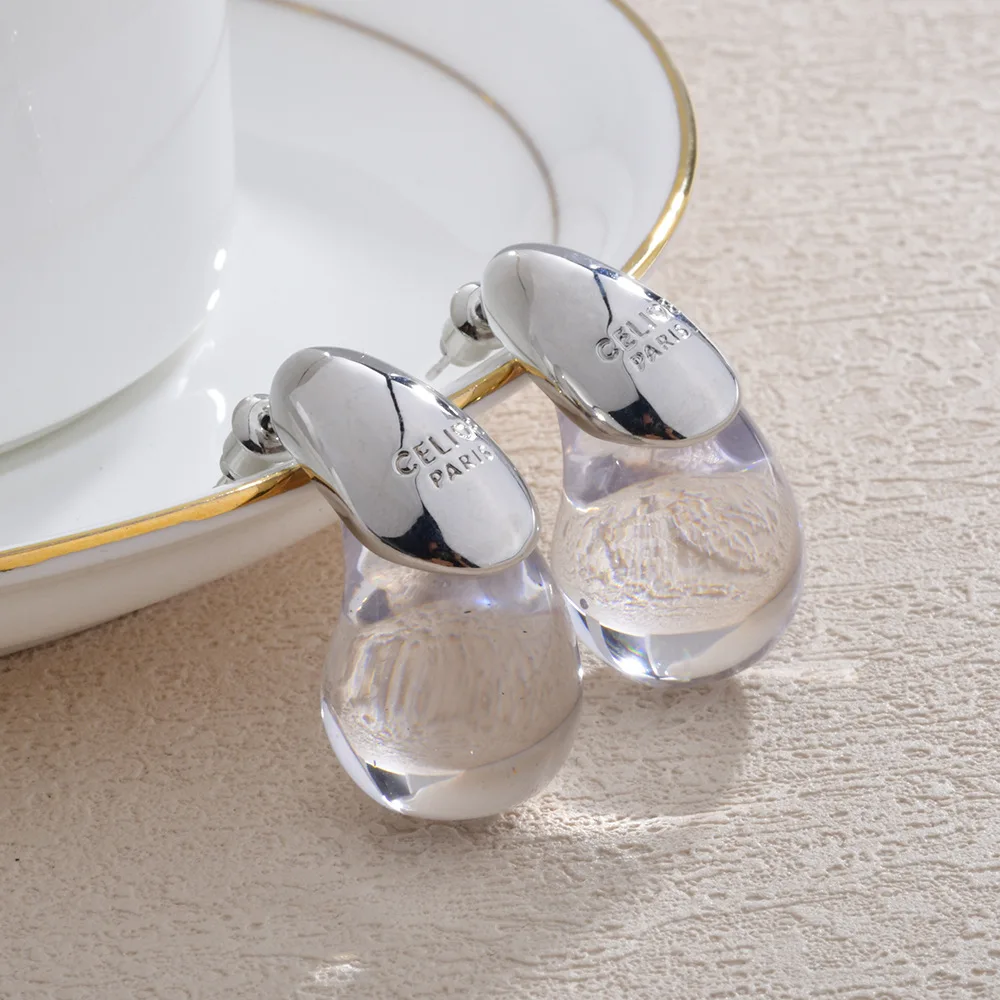 Transparent Water Drop Earrings for Women Gold Plated Elegant Modern Fashion Design Earrings Party Jewelry Gifts waterdrop earrings