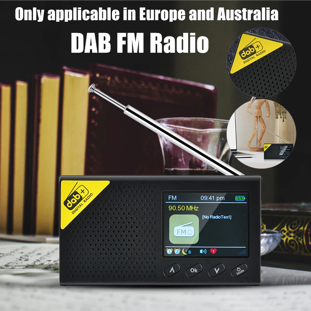 Portable Bluetooth 5.0 Digital Radio Receiver with DAB/FM Tuner