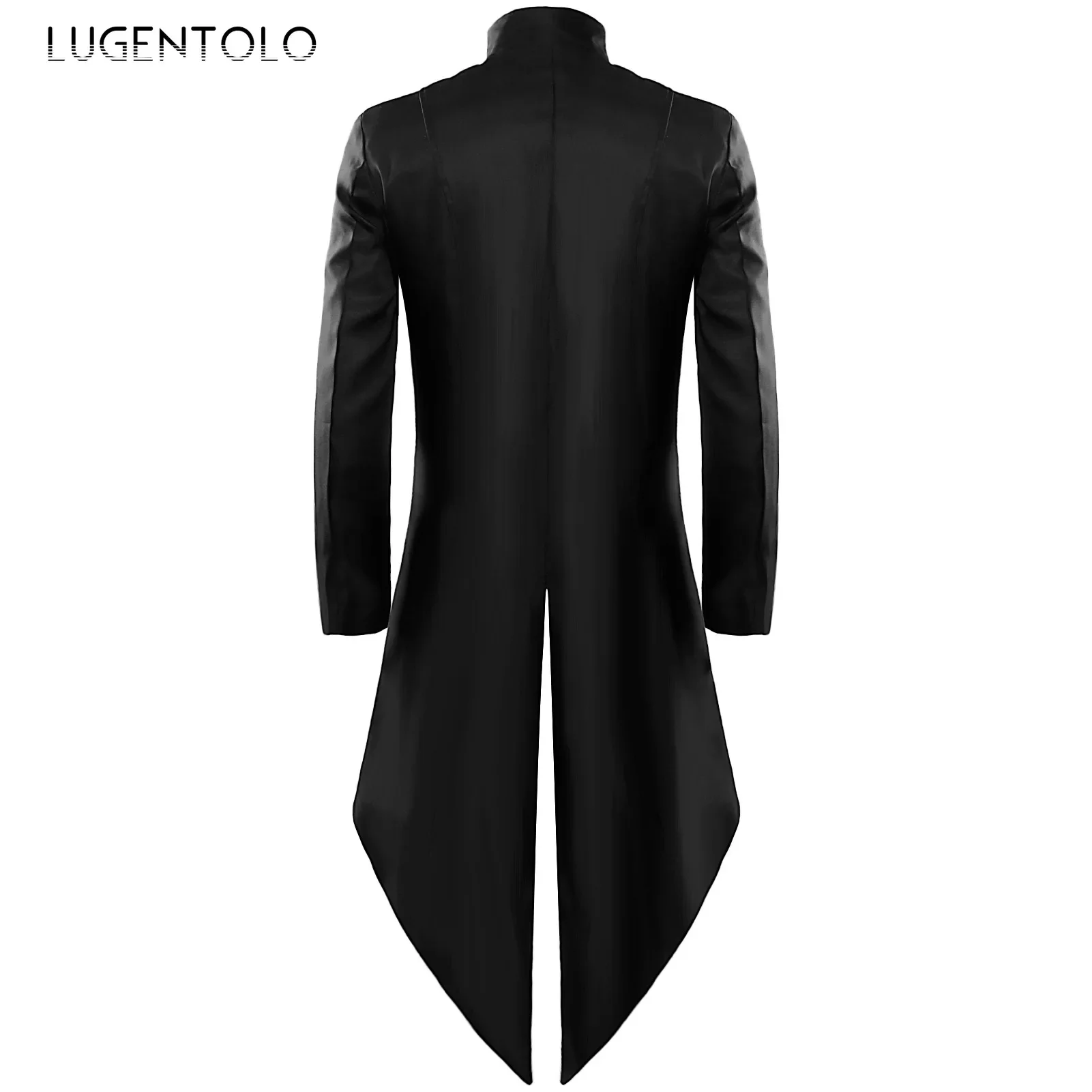 Men Punk Rock Trench Medieval Tailcoat Costume Zipper New Halloween Tuxedo Party Retro Casual Steampunk Gothic Jacket
