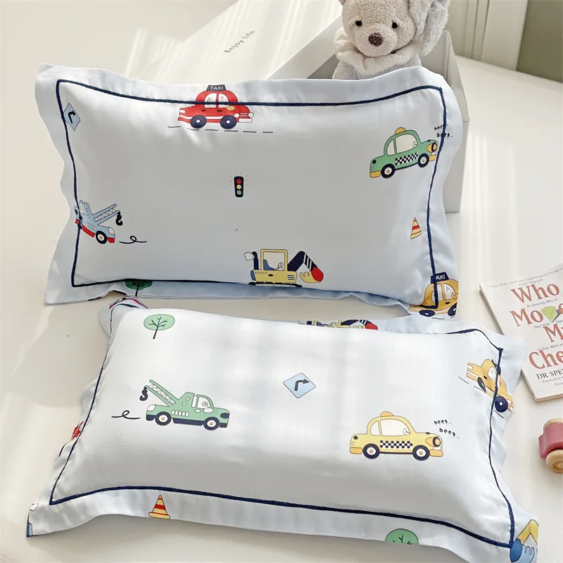 Cartoon Children's Tencel Pillowcase 30X50 Summer Kindergarten Baby Cool Pillowcase 1