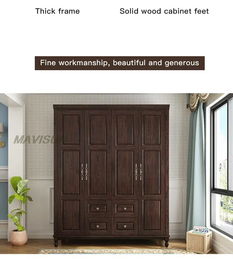 خزانة ملابس بتصميم ريفي كلاسيكي