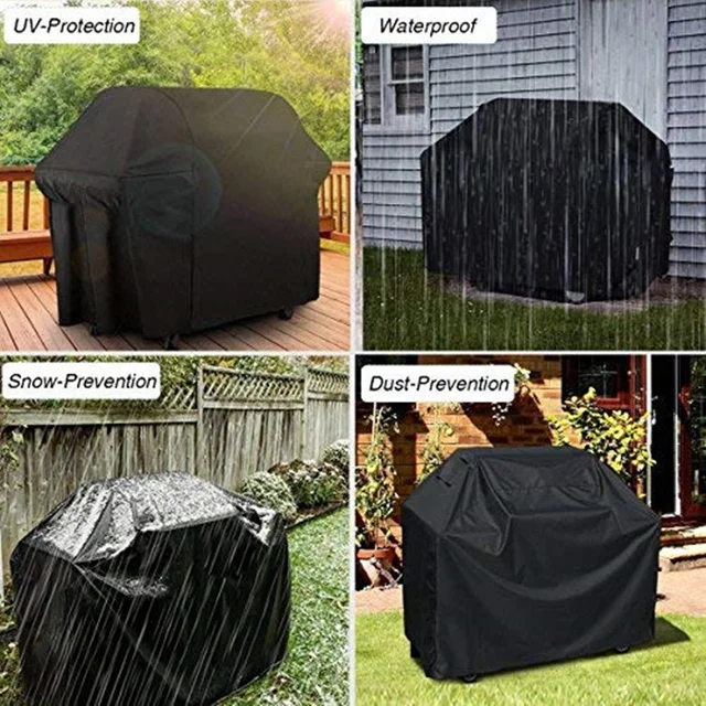 Vízálló Bbq Burkolat Grill Por Elleni Esőgáz Faszén Elektromos Barbeque Kerti Grillvédelem Kültéri 4 Méretű Fekete Blk - Image 6