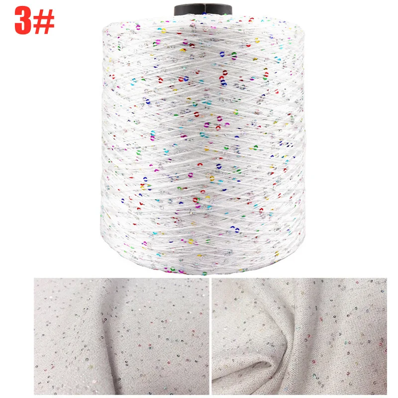 Summer Sequins Yarn for DIY, Shiny Glitter, Sparkle Crochet Thread, Hand Woven Rag, Knitting Sweater, Blanket Yarn, 700m, 100g 2