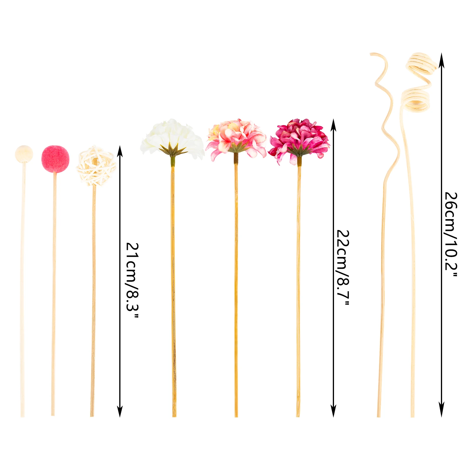 Elegant Pink Hydrangea Rattan Diffuser Sticks - Set of 10
