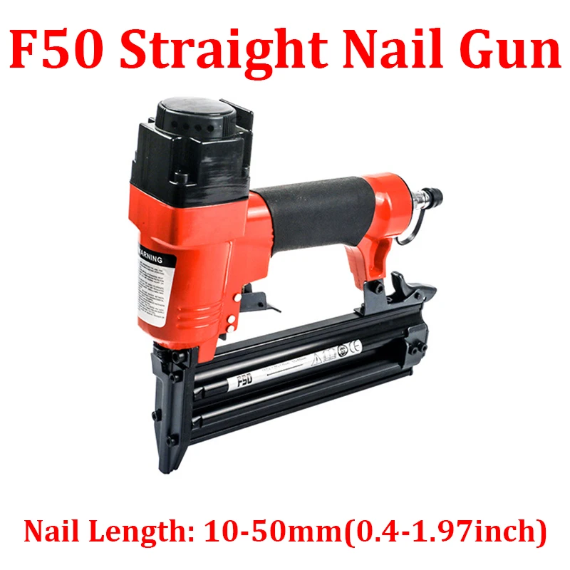 F50 Pneumatic Nail Gun 18GA Straight Stapler Gun Framing Nail Gun Air