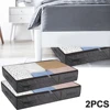 Thick Breathable Underbed Clothes Storage Bags Foldable Under Bed Bags Under Bed Storage Boxes Zippered Organizer 2 Pcs 1