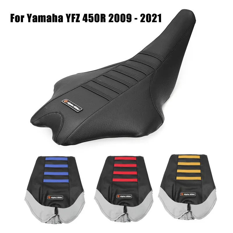 Motorcycle Gripper with Ribs PVC Seat Cover For Yamaha YFZ 450R 2009 - 2020 YFZ450REL Anti-slip Grain Motorcross Seat Covers nicecnc atv воздушный фильтр очиститель airbox адаптер протектор для yamaha yfz450r yfz 450r 450 r запасные аксессуары запчасти