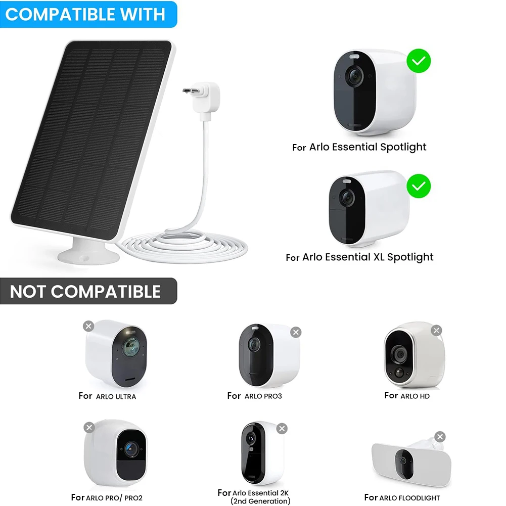 1-3PCS Solar Panel Camera Charger 360°Adjustable Wall Mount Camera