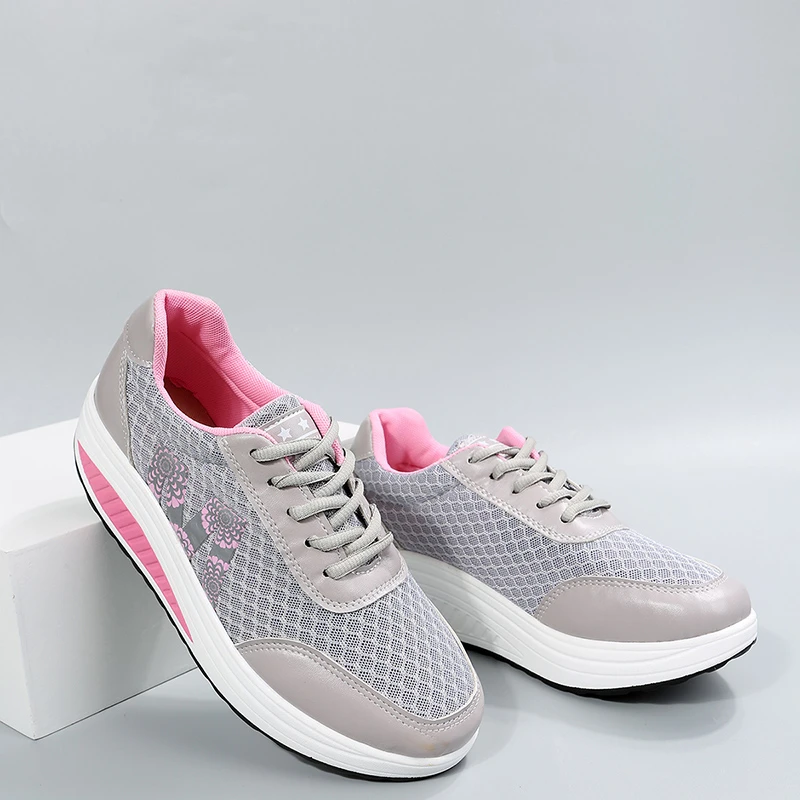 Zapatos informales de transpirable para mujer, zapatillas deporte cómodas para Fitness, zapatos de plataforma de suela gruesa, talla grande 43 _ - AliExpress Mobile