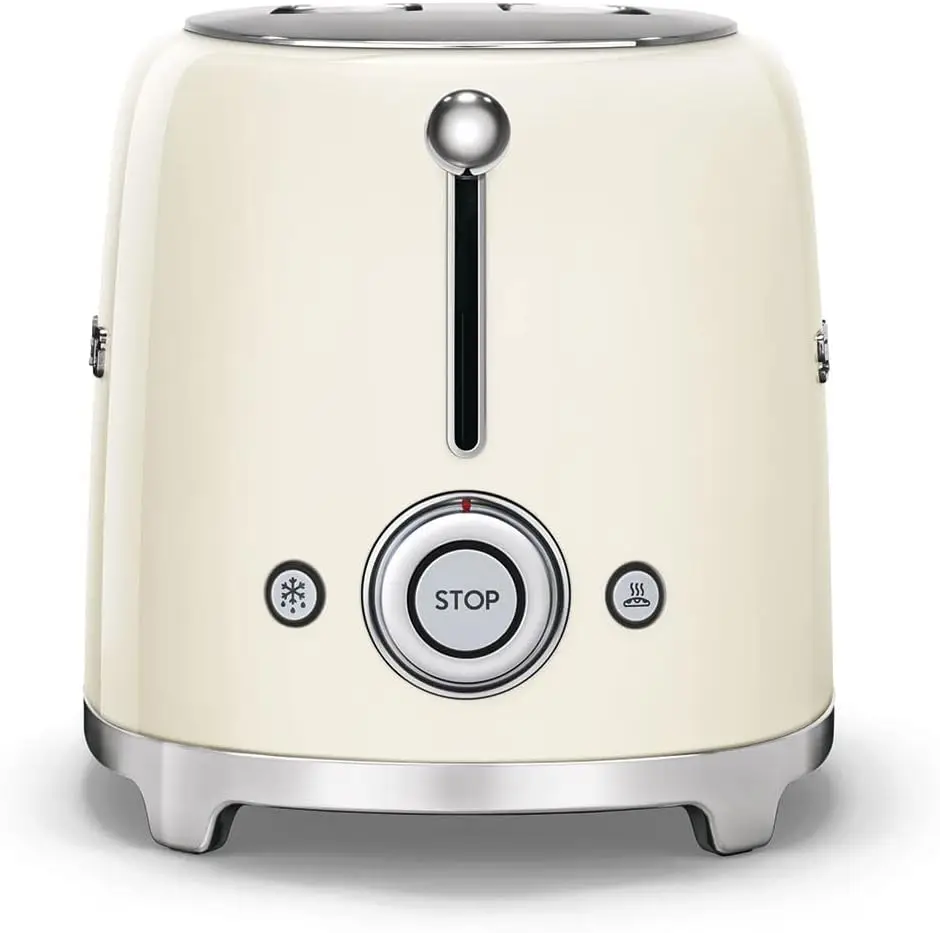 SMEG 2 Slice Toaster and Sandwich Rack Combo, Cream