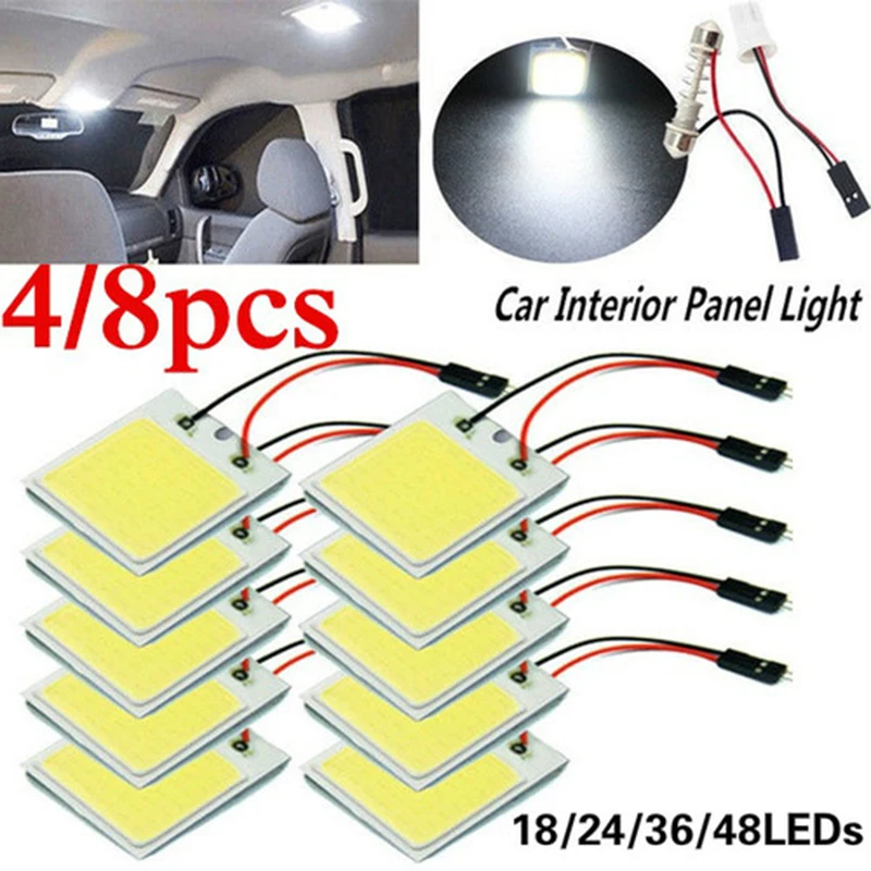 4 PCS Car Interior Accessories 18/24/48 SMD T10 4W 12V COB Car Interior Panel LED Lights Lamp Bulb Car Dome Light Car Panel