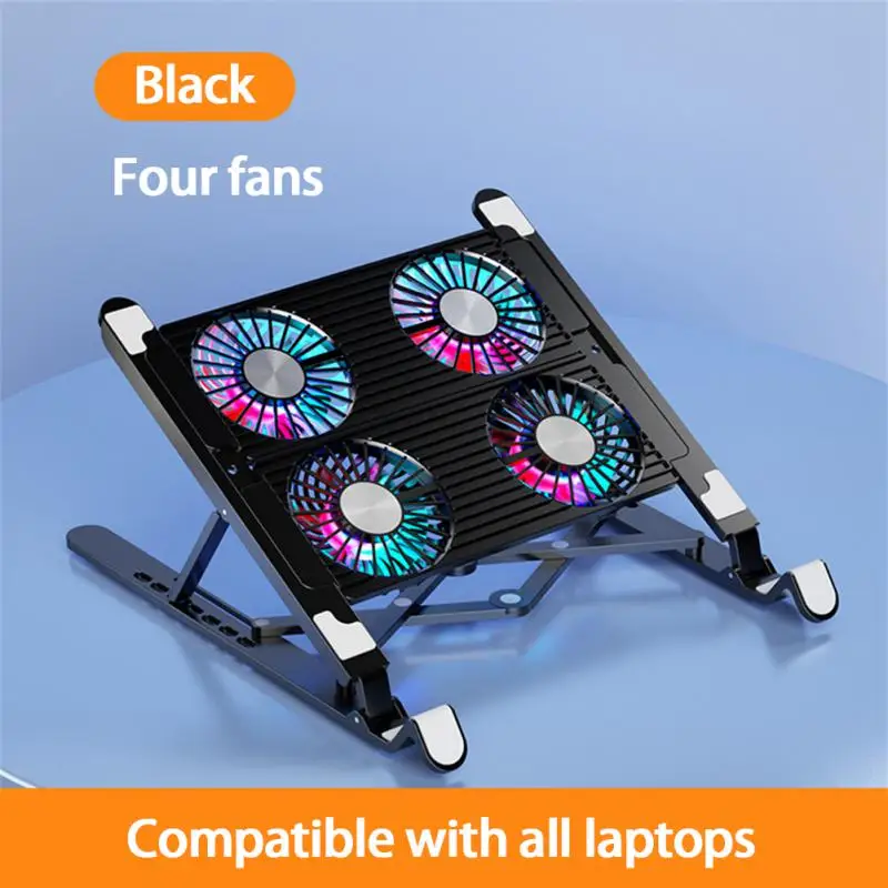 

Adjustable Notebook Stand With 4 Fans Cooler Laptop Cooler Base Stand Foldable Laptop Cooling Pad Support