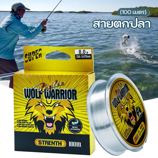 100m Nylon Fishing Line Fluorocarbon Coated Super Strong Abrasion