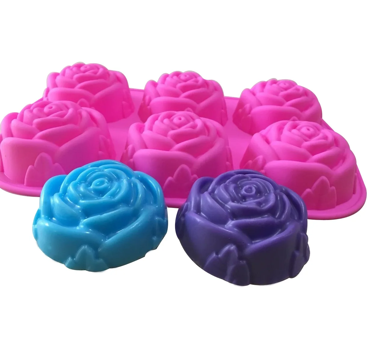 6 Sunflower Chrysanthemum Flower Silicone Cake Baking Pan Cupcake Muffin Clay Craft Soap Mold Chocolate Dessert Ice Mould Maker silicone mold,flower silicone mould