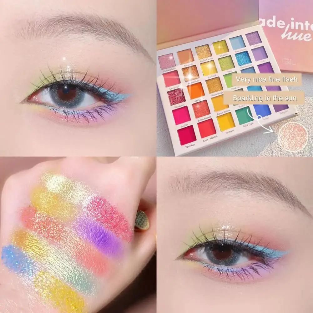 Highly Pigmented Smooth Texture 30-color Pearly Matte Glitter Eyeshadow Rainbow Palette for Lady