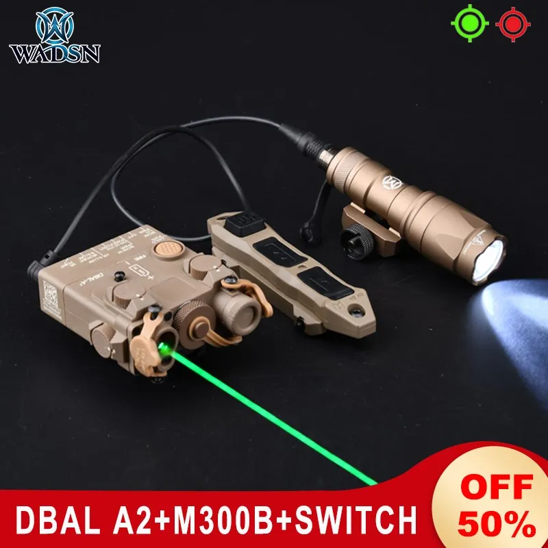 WADSN MIRA LÁSER Airsoft DBAL A2 Mini, láser rojo y verde con puntería