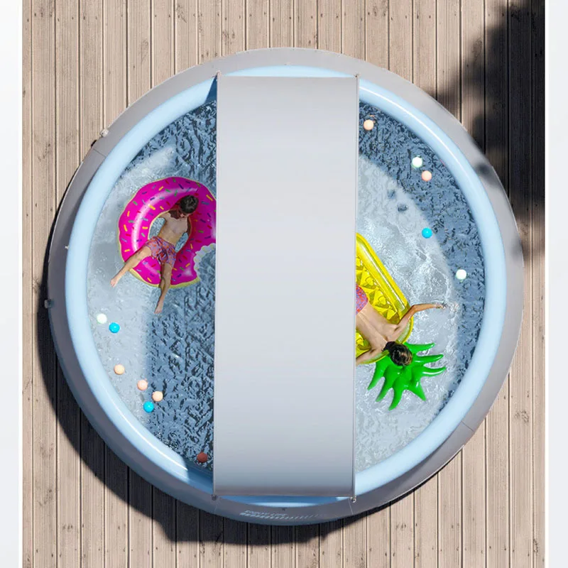 Sunshade Inflatable Circular Outdoor Folding Swimming Pool for Adults and Children 1.8/2.4/3/3.6M Including Inflation Pump 4