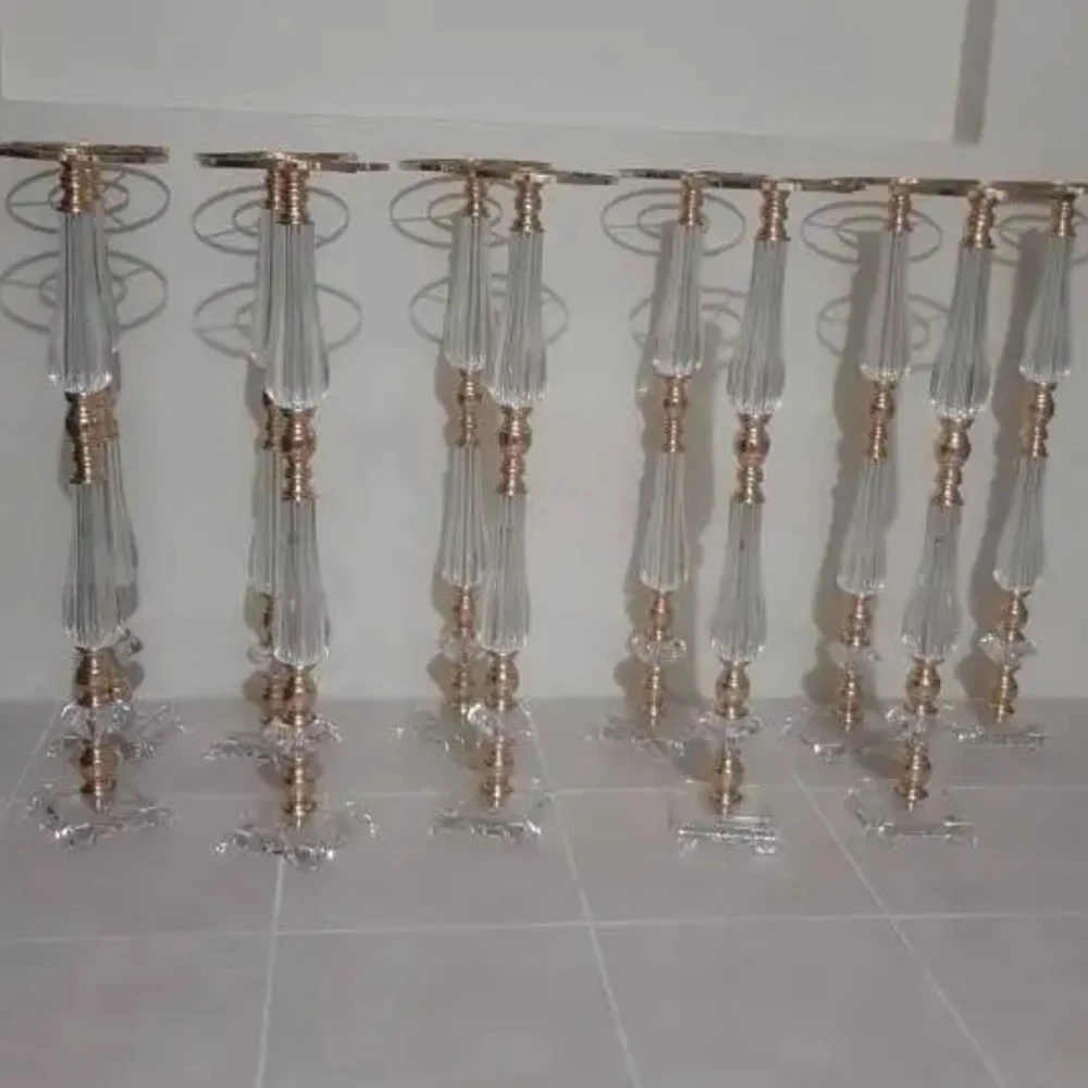 10pcs)50-100cm)Clear Acrylic Flower Stand Floor Vase Centerpiece Wedding Column Backdrop Display Rack for Event Party Stage