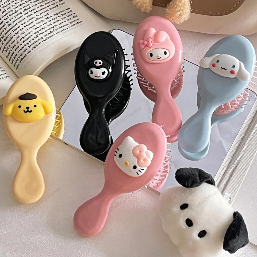 

MINISO Hello Kitty Kawaii Cartoon Air Cushion Comb Cute Sanrio Kuromi Cinnamoroll Anime Doll Girl Heart Portable Comb Gifts Girl