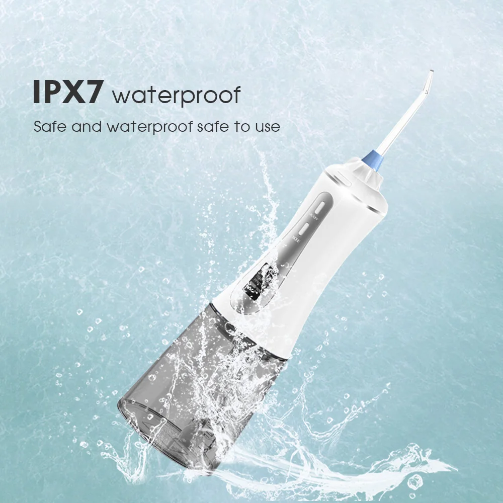 OLED Screen Inductive 5 Mode Rechargeable Water Floss For False Dental Teeth Cleaner Jet Electric Oral Irrigator 350ml Tank