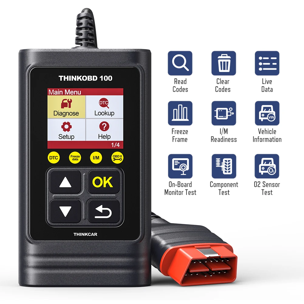 car battery charger price THINKCAR THINKOBD 100 OBD2 Scanner Protective Case OBD2 Car Code Reader Full OBD2 Functions Diagnostic Scanner car battery trickle charger