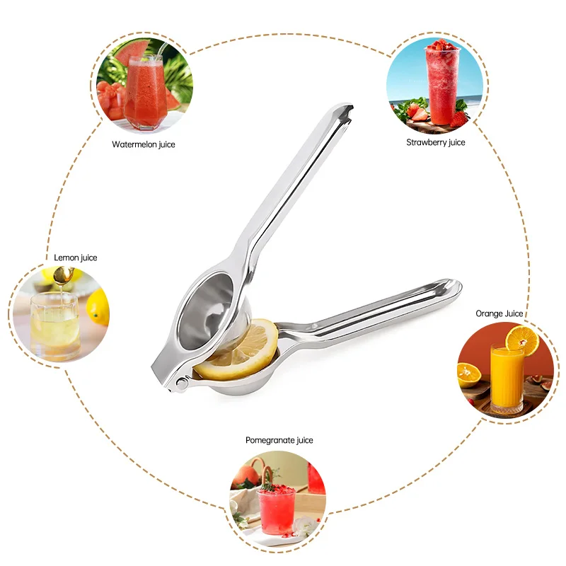 Fruit Juicer Stainless Steel Lemon Squeezer Portable Manual Juicer Processor Durable Orange Squeezer Washable Fruit Press Kitchen Accessories
