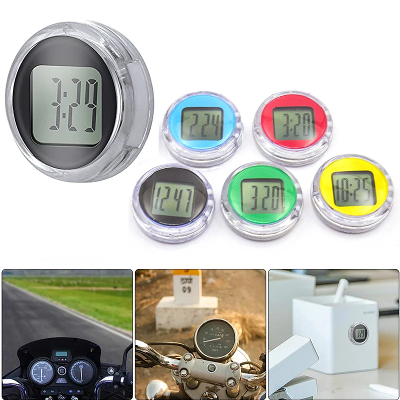 MiniMotorcycleDigitalClockStickOnWaterproofElectronicWatch