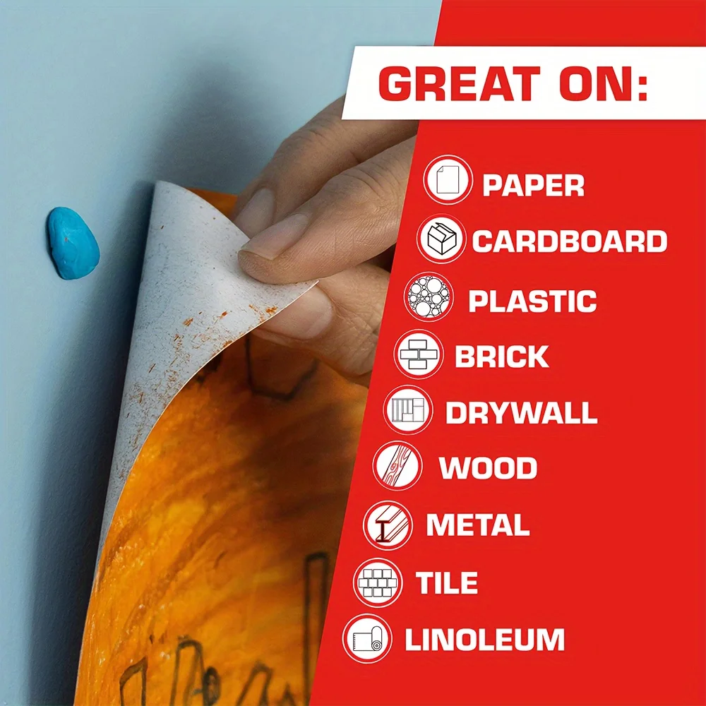 50/75g Reusable Adhesive Putty Sticky Tack Non-Toxic Removable Wall Safe Tack Putty Tabs Tack for Poster Photo Frames Decor 6