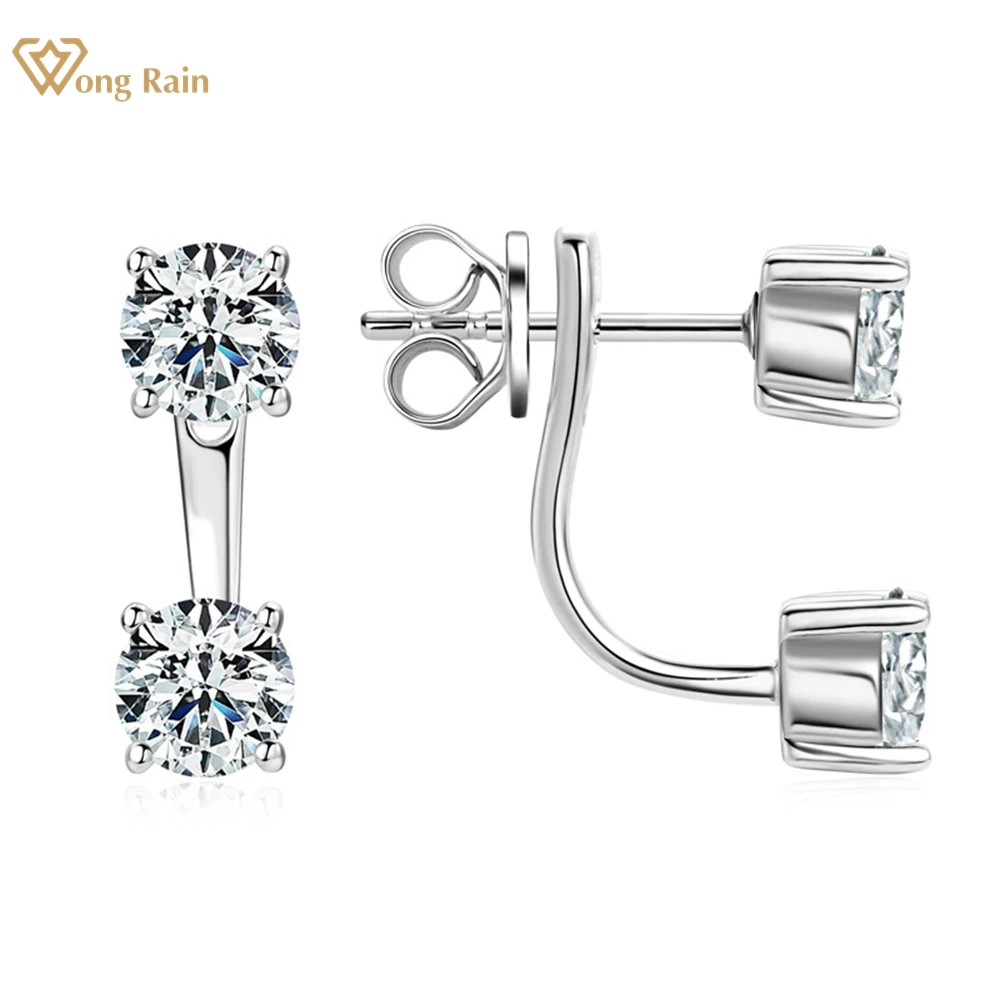 

Wong Rain 18K Gold Plated 925 Sterling Silver VVS1 3EX D Color 5MM Real Moissanite Diamonds Ear Studs Earrings For Women Jewelry