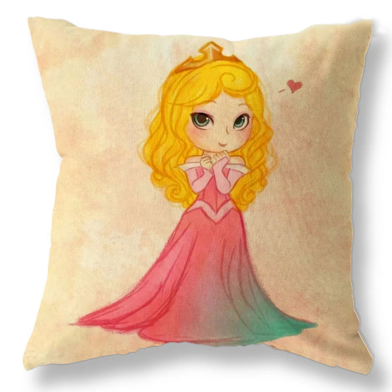 Disney Princess Pillowcase Mermaid Snow White Cinderella Aurora Ariel Belle Jasmine Pocahontas Princess Pillow Cover Girl
